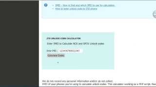 ZTE unlock code calculator : How To