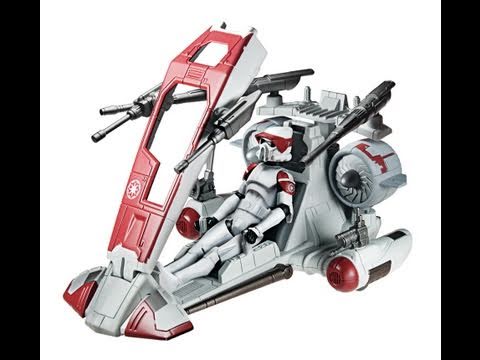 Star Wars Clone Wars Republic Scout Speeder & Arf Trooper HD Action Figure Review | www.flyguy.net