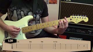 One Point Perspective - Arctic Monkeys Guitar Tutorial Lesson WITH TABS ONSCREEN - Tranquility