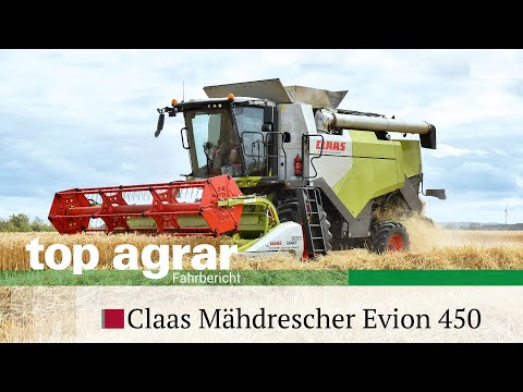 Top Agrar test drive | Claas Evion 450 combine harvester in wheat | Test drive with the Avero suc...