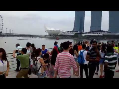 Merlion Park, a landmark of Singapore, Hridita and Adrita