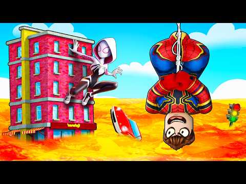 ROBLOX FLOOR IS LAVA BUT I M SPIDERMAN !!