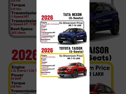 Tata Nexon vs Toyota Taisor ⚡ Which Compact SUV is Better