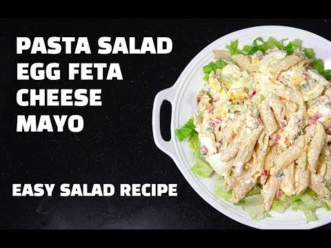 Egg Feta Pasta Salad - Easy Pasta Salad - Egg Salad - Cheese Salad - Macaroni Salad