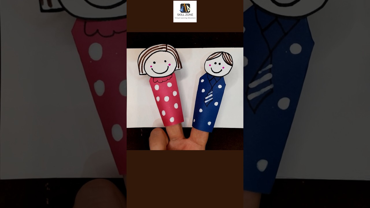 How to make finger puppets | Girl and boy puppet #fingerpuppets  #girlboypuppets @skillzone9