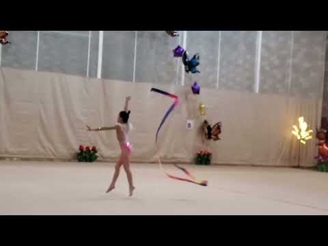 Rhythmic Gymnastics Level 5, Ribbon Routine by Evelina. San Diego Competition 2023