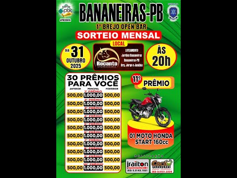 LIVE AO VIVO | SORTEIO MENSAL CARTÃO PIX PREMIADO DIA 31/10/2025 ÁS 20H