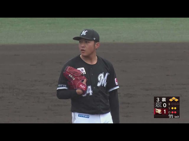 【ファーム】「ザ・緩急」 マリーンズ・佐藤奨真 ルーキーを手玉に取る3球三振!! 2023/4/15 東北楽天ゴールデンイーグルス 対 千葉ロッテマリーンズ(