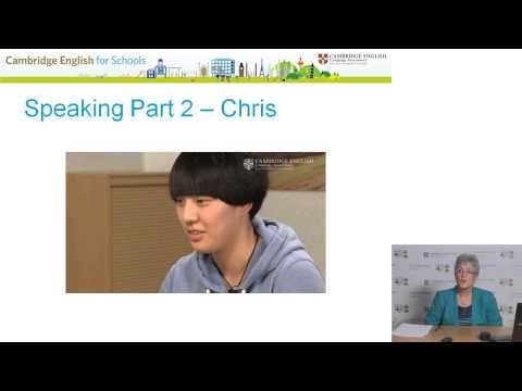 Speaking skills assessed in B2 First for Schools