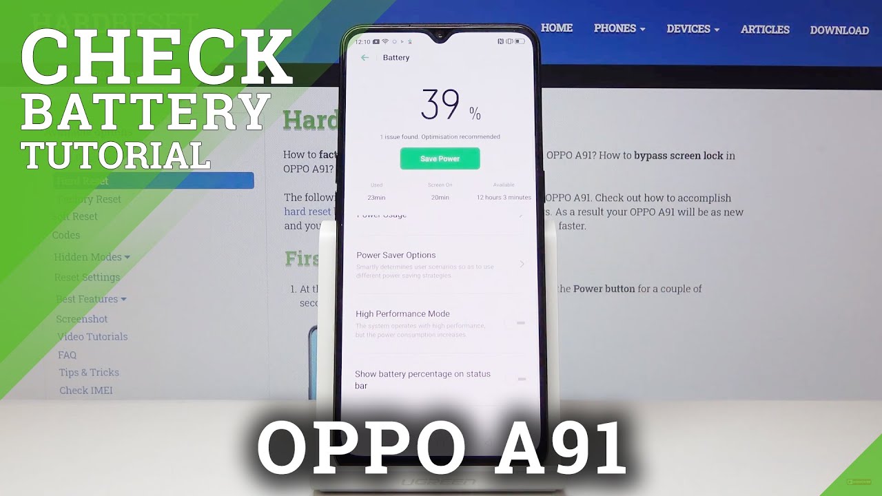 How to Show Battery Percentage in OPPO A91 – Show Battery Information