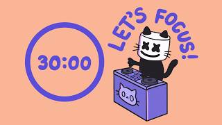 EDM pomodoro | Cat DJ 🪩🐾° | ADHD Focus Together
