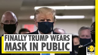 Donald Trump spotted wearing a mask while touring a military hospital | World News - Download this Video in MP3, M4A, WEBM, MP4, 3GP