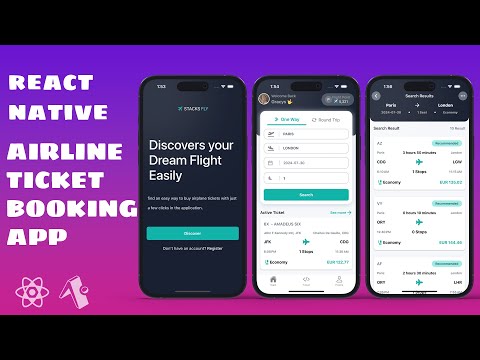 Part 1 - Build an Airline Ticket Booking Mobile App  |React Native and Expo Projects | Beginner 2024