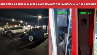 New Tesla V4 Superchargers Have Removed The MagicDocks & Card Readers