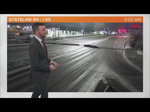 Cold weather and icy roads across Memphis