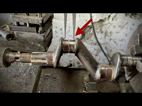 Repairing A Broken Air Compressor Double Cylinder Crankshaft ￼Using New Amazing Method