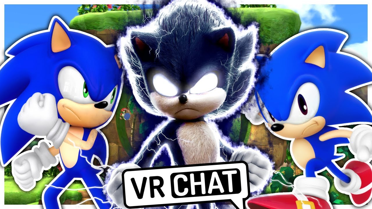 Dark Movie Sonic Meets Modern Sonic and Classic Sonic In VR CHAT!!