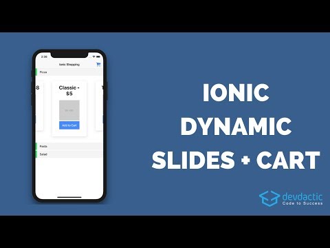 How to build Dynamic Ionic 4 Slides with Shopping Cart