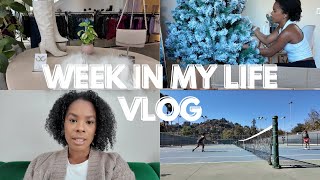 Week in My Life Vlog (life update, tennis tournament update, christmas decor, trader joes haul)