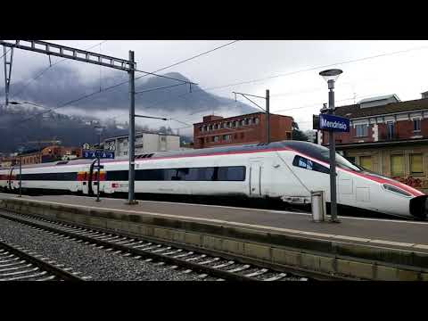 LA DOPPIA DI ETR 503, ETR 610 CH SBB IN TRANSITO A MENDRISIO (CH) 5 - 4 - 2018