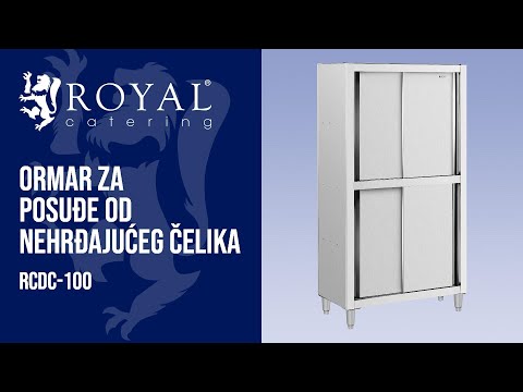 videozapis - Ormar za posuđe od nehrđajućeg čelika - 1000 x 500 x 1800 mm - Royal Catering