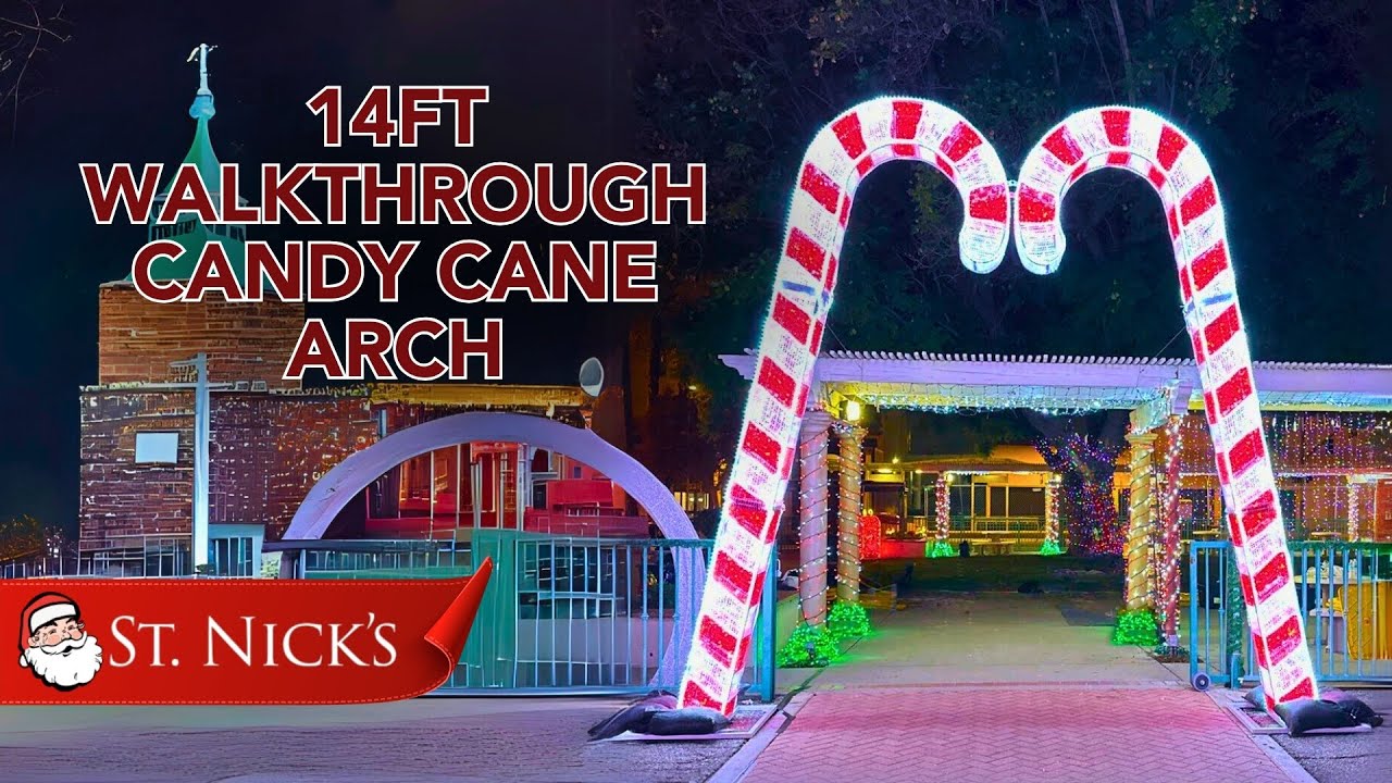 14FT Walkthrough Candy Cane Arch | St. Nick's Christmas Lighting