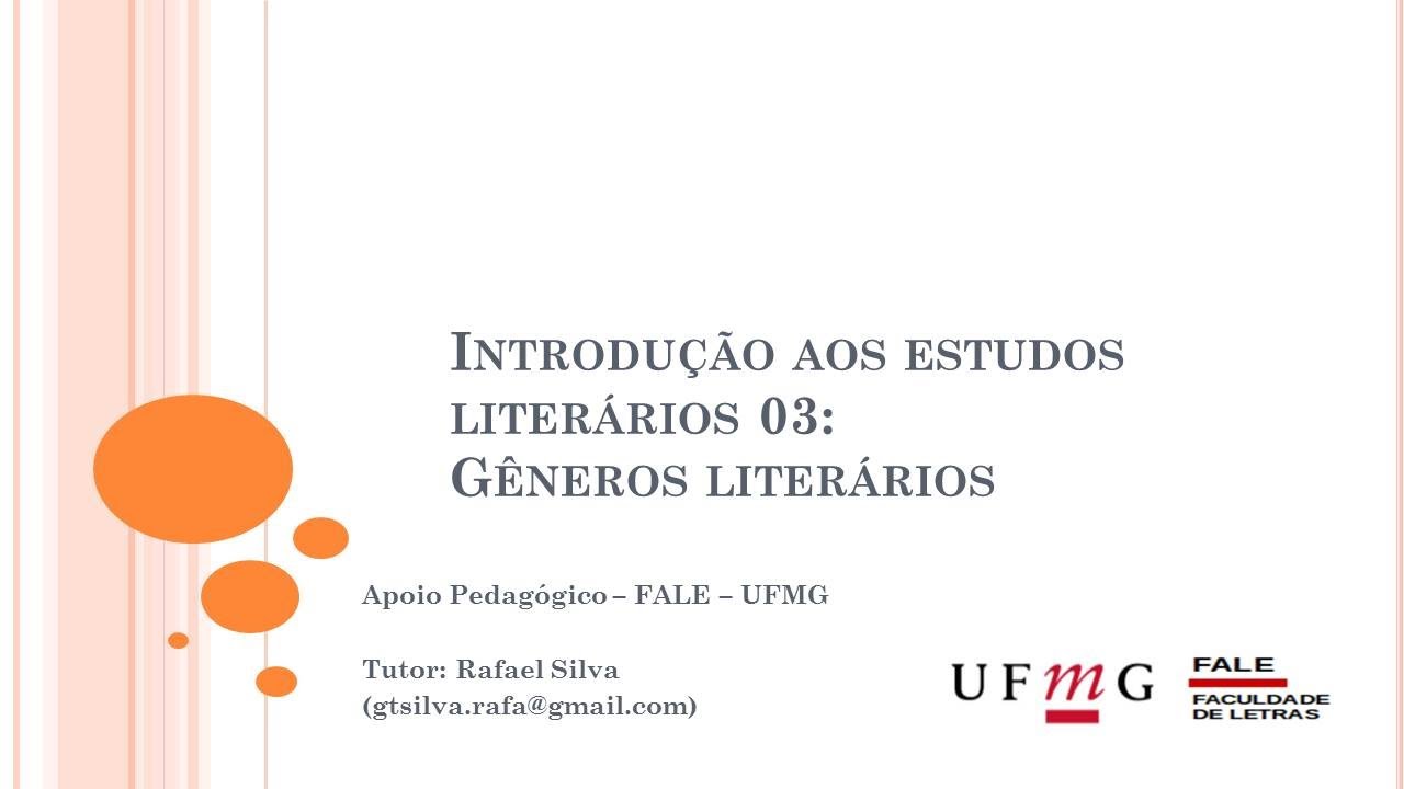 Introdução aos estudos literários 03: Gêneros literários