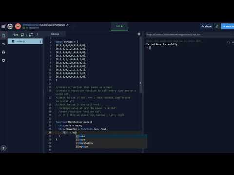 2d Array Maze With Recursion In Javascript