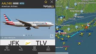 American Airlines Boeing 777-223(ER)(AA146, N797AN)departs from JFK to TLV over my house(Audio only)