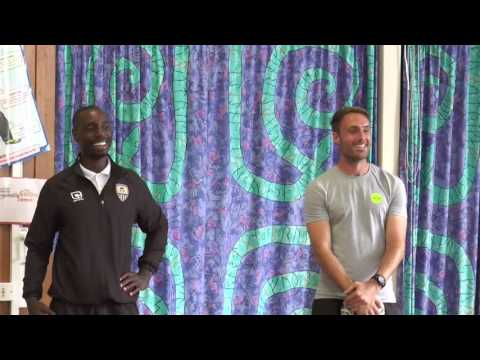 Alex Rodman and Jonathan Forte visit Killisick Junior School