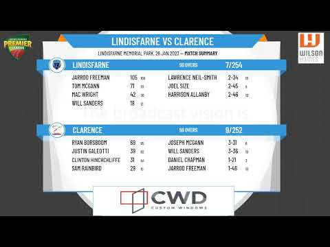 Cricket Tasmania Premier League - Men's 1st Grade - SEMI FINAL - Lindisfarne v Clarence