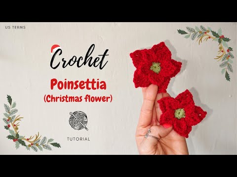 Easy crochet Poinsettia flower || how to crochet poinsettia || Christmas flower || Tutorial