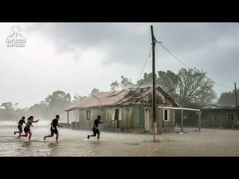 CAOS no SUL de MS: Temporal DEVASTA cidades, rompe PONTE e INUNDA casas!
