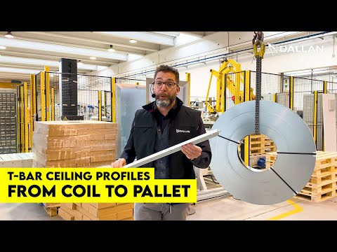 T-grid ceiling profiles: full automatic Coil to Box DALLAN line with quality control and palletizer