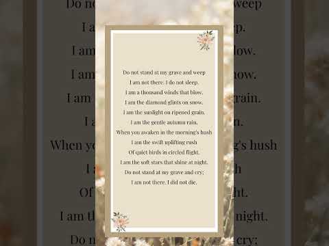 Beautiful poetry for funerals & memorial services