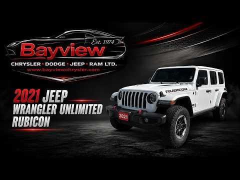 2021 Jeep Wrangler Unlimited Rubicon 4x4 in White for sale at Bayview Chrysler Dodge Jeep Ram in Sarnia, ON