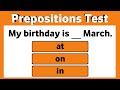 Prepositions Quiz Grammar Test