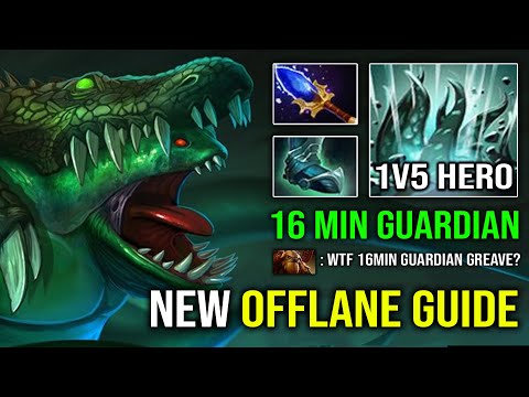 NEW Offlane Tidehunter Guide | 16Min Guardian Greaves 1v5 Unkillable with Epic Ravage Dota 2