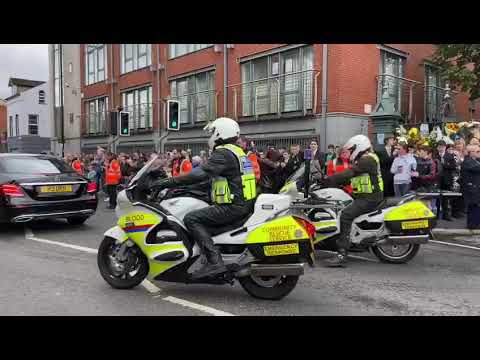Cortege of Noah Donohoe leaving St Malachy's College
