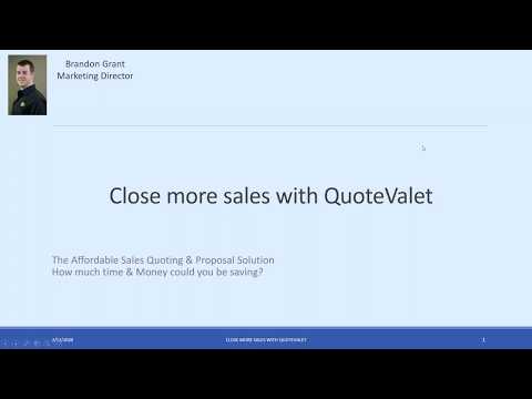  Close More Sales with QuoteValet Webinar
