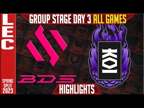 BDS vs KOI Highlights ALL GAMES - LEC Spring 2023 Groups Day 3 - Team BDS vs KOI