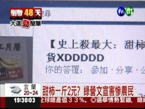 甜柿一斤2元? 綠營文宣害慘攤販