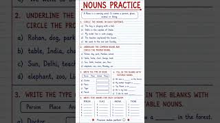 Nouns Practice ✍️ | English Grammar Worksheet