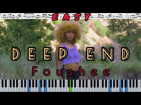 Fousheé - Deep End (кавер на пианино + ноты) EASY