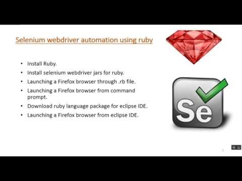 3 Beginners Guide For Selenium Webdriver Using Ruby Session 1ruby And Selenium Setup