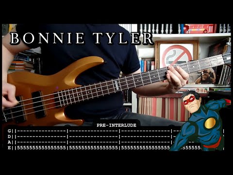 BONNIE TYLER - Holding out for a hero 🦸‍♂️ (BASS cover with TABS & lyrics)