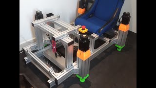 DIY rig made from 80x40mm aluminium extrusion for racing and flight simulation