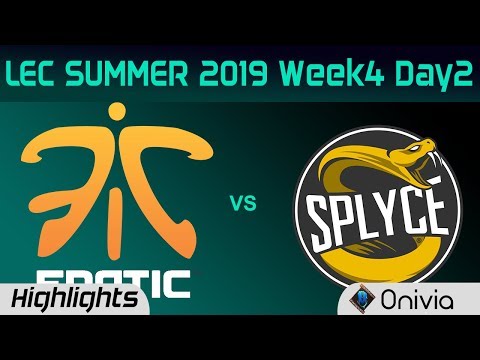 FNC vs SPY Highlights LEC Summer 2019 W4D2 Fnatic vs Splyce LEC Highlights By Onivia