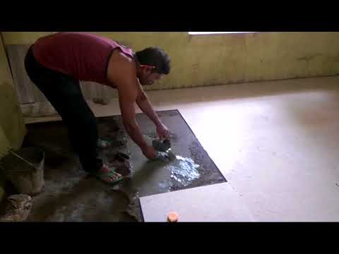 Installing Kajaria Double Charged Floor tiles