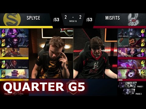 Splyce vs Misfits | Game 5 Quarter Finals S7 EU LCS Spring 2017 PlayOffs | SPY vs MSF G5 QF